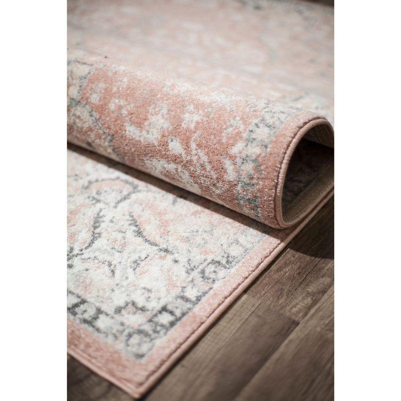 Hailey Pink Amaranth Bedroom Rug - Persian Inspired Rug for Living Room, Trendy Pink Floor Decor, Soft Area Rug, 5'x7'