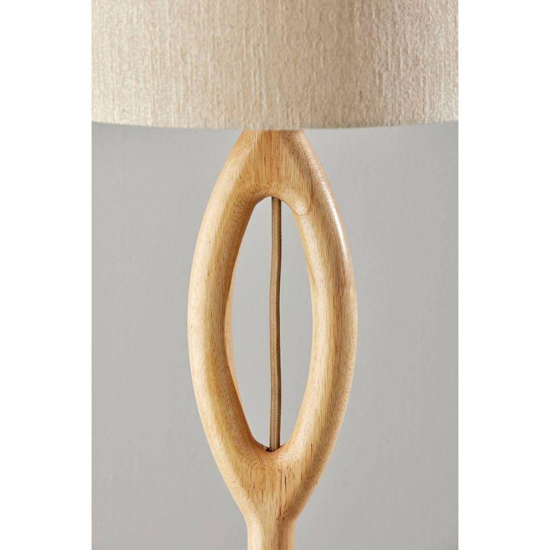 Adesso Mayfair Floor Lamp Natural: ETL Listed, Beige Drum Shade, Metal Base, Rotary Switch