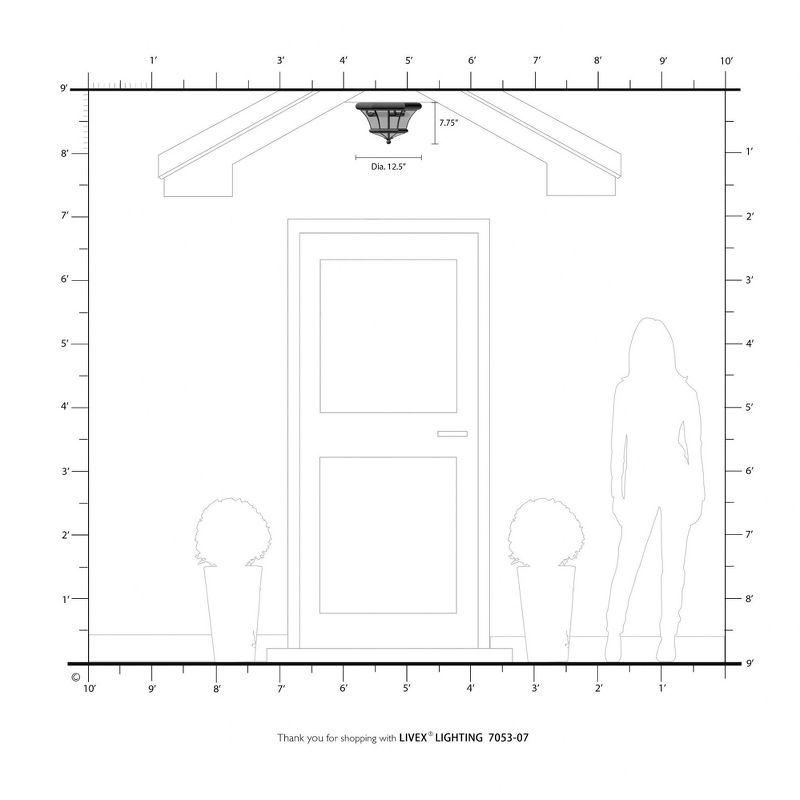 Livex Lighting Monterey/Georgetown 3 - Light Flush Mount in  Bronze