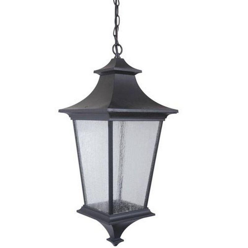 Midnight Black Glass Lantern Pendant Light