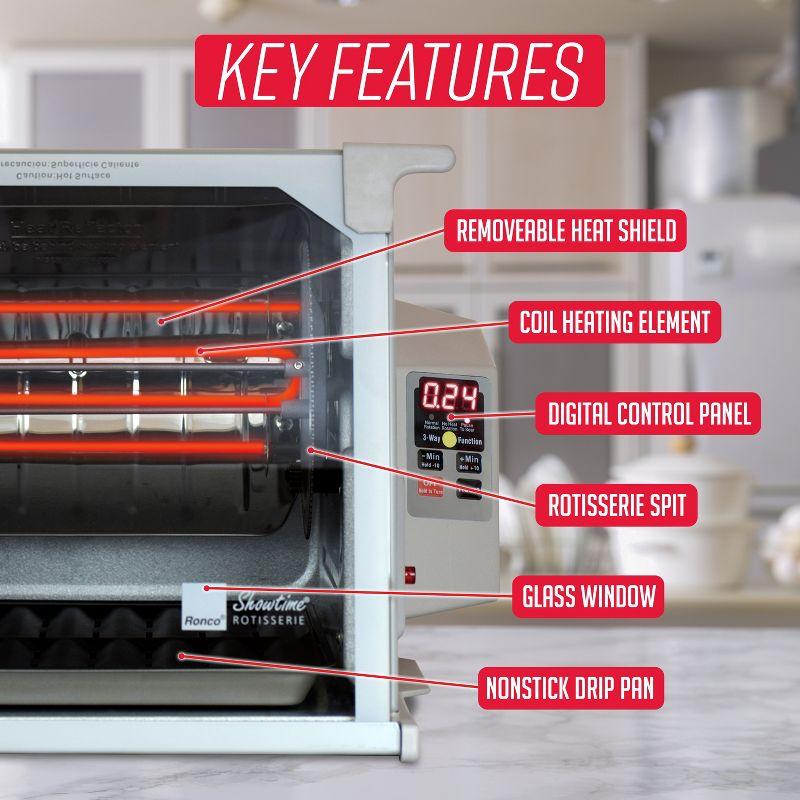 Ronco Digital Rotisserie Oven, Platinum Digital Design, Large Capacity (240oz) Countertop Oven