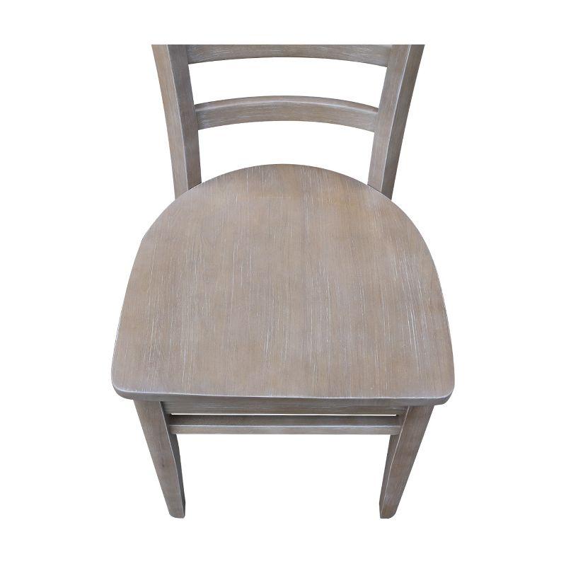 Washed Gray Taupe Ladderback High Wood Side Chair