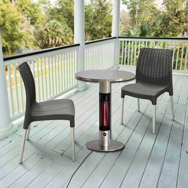 Silver Stainless Steel Infrared Electric Bistro Table Heater