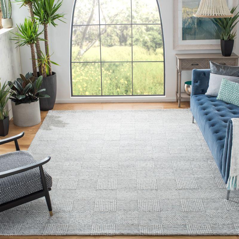 Elegance Gray Geometric 9' x 12' Handwoven Wool Area Rug