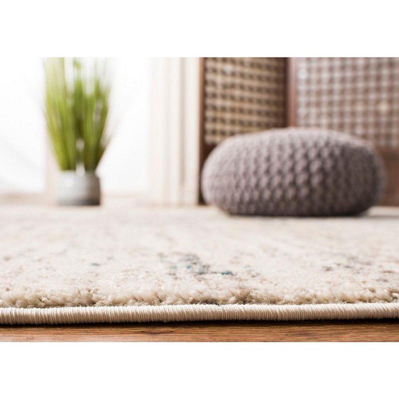 Reversible Gray Synthetic 5'1" x 7'7" Hand-Knotted Area Rug