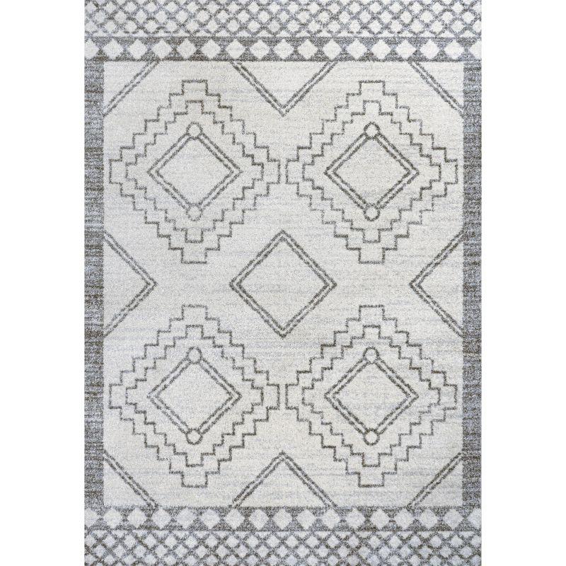 JONATHAN Y Amir Moroccan Beni Souk Cream/Gray 5 ft. x 8 ft. Area Rug