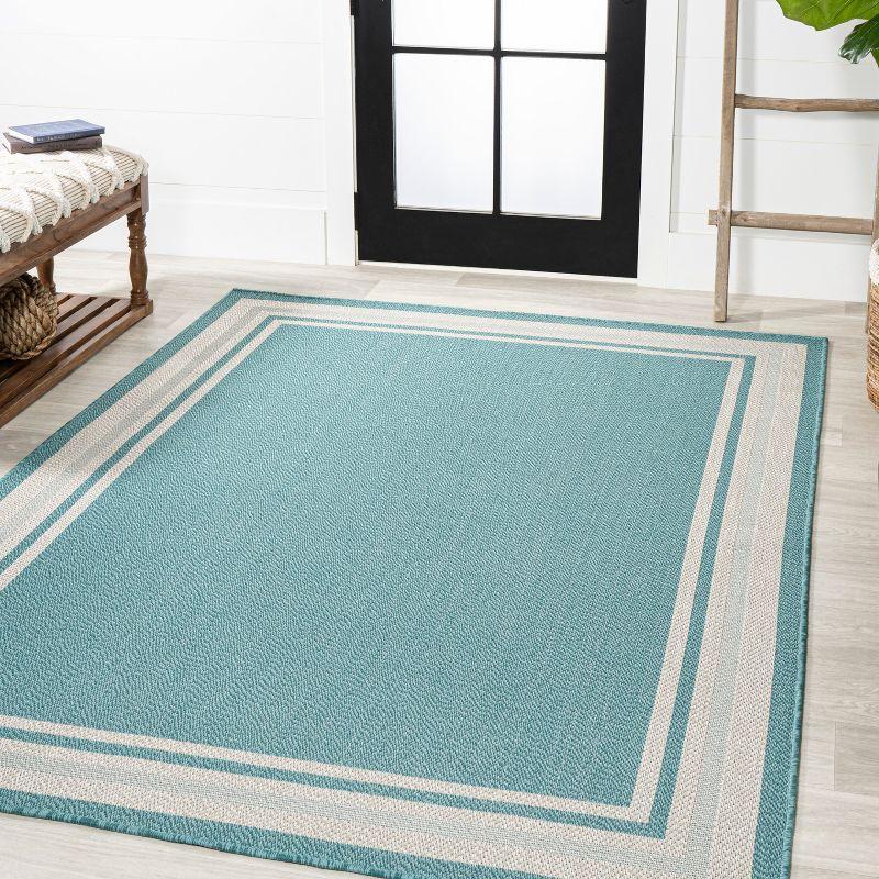 James Modern Border Stripe Indoor/Outdoor Area Rug - JONATHAN Y