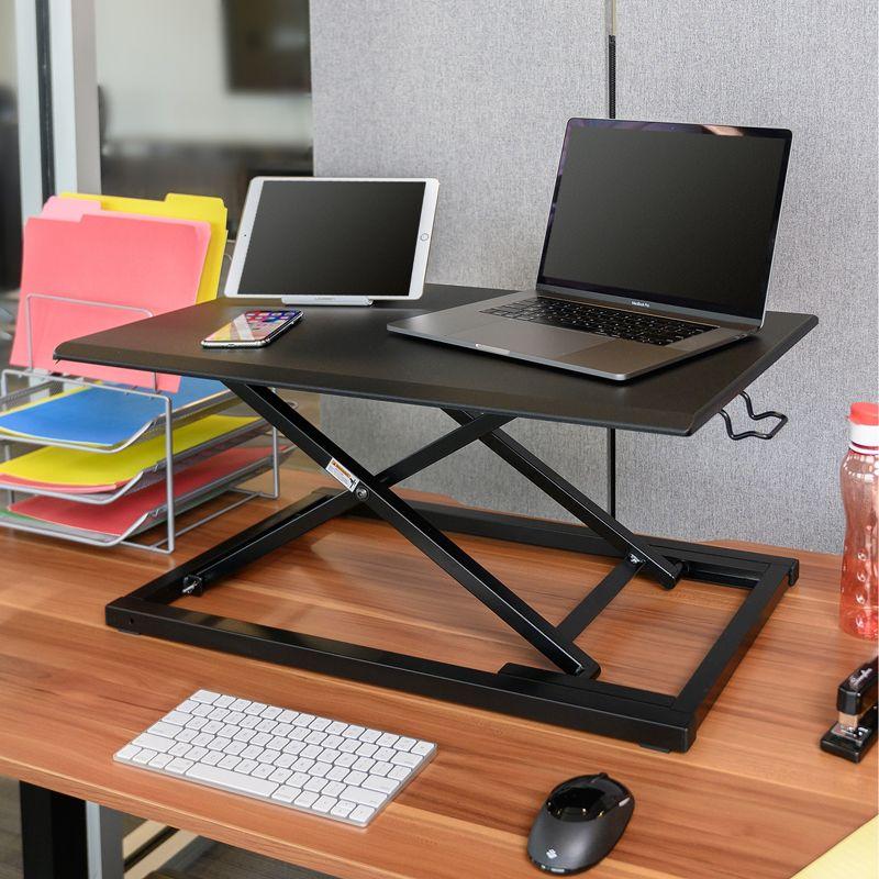 Stand Up Desk Store AirRise Adjustable Height Standing Desk Converter Monitor Stand (Black, 29")