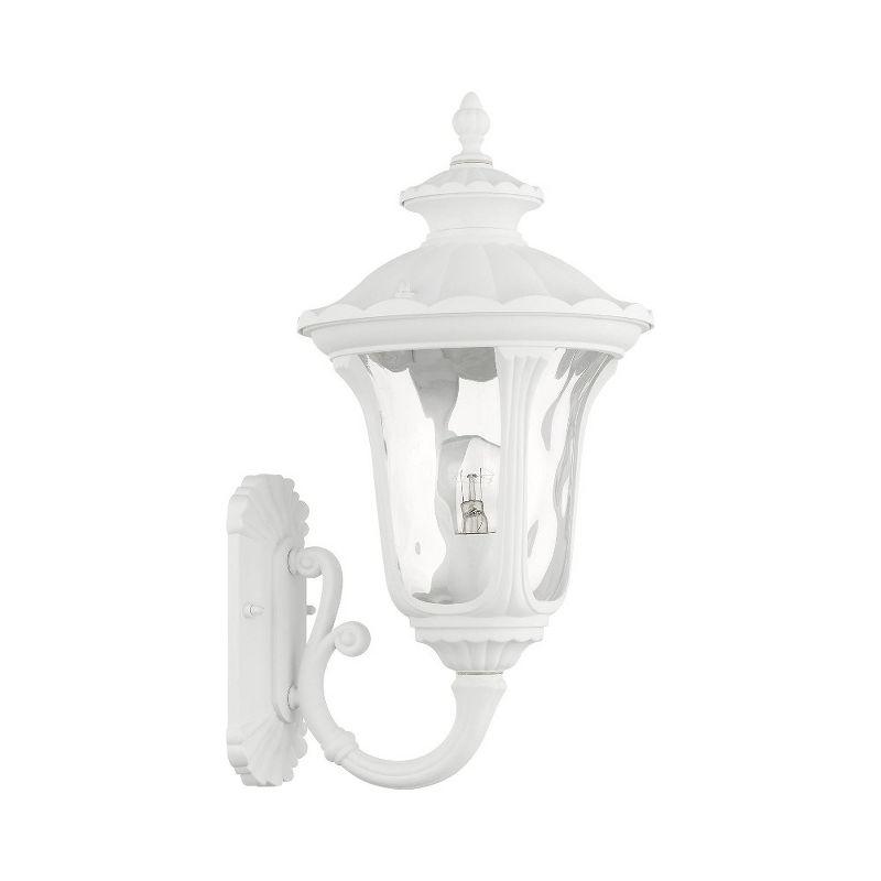 Oxford White Aluminum Outdoor Wall Sconce with Bell Shade