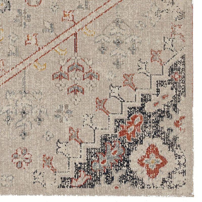 5'x7'6" Great Zero Rollins Rug Off White/Blue - Linon: Abstract Low Pile Area Rug, Indoor, Machine Made, Traditional Style