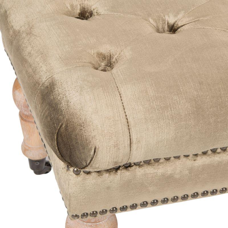 Barney Tufted Bench with Brass Nail Heads  - Safavieh