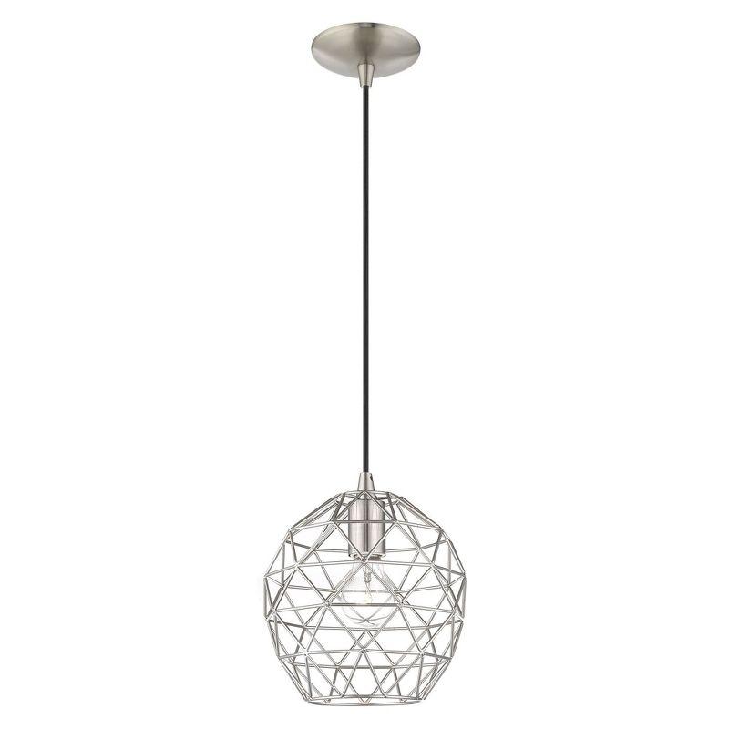 Livex Lighting Geometric Shade 1 - Light Pendant in  Brushed Nickel