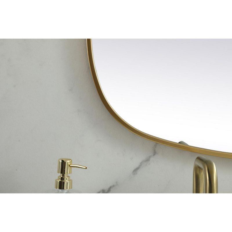 Elegant Lighting Metal Frame Oval Mirror 24x60 Inch in Brass