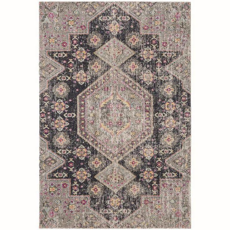 Montage MTG365 Power Loomed Indoor/Outdoor Area Rug - Black/Multi - 5'1"x7'6" - Safavieh