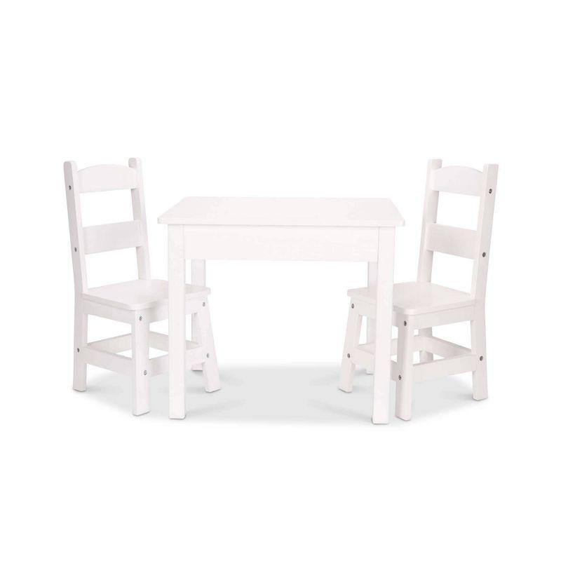 Melissa & Doug Wooden Table and Chairs Set - White