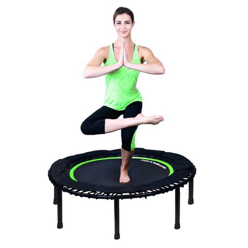 LEAPS & REBOUNDS Round Mini Fitness Trampoline & Rebounder Indoor Home Gym Exercise Equipment Low Impact Workout for Adults