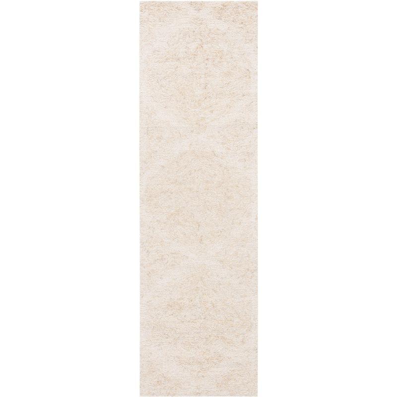 Ivory Abstract Hand-Tufted Wool Runner Rug 2'3" x 6'