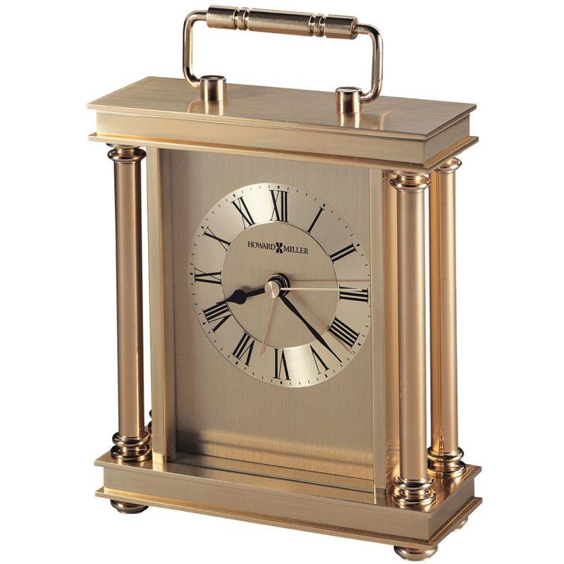 Howard Miller Gold Brass Table Clock with Quartz Movement