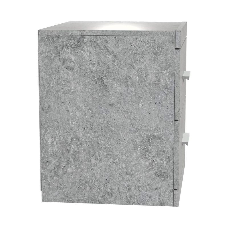 Galano Carmelo 2 Drawers Concrete Cool Grey Nightstand (20.3 in. H x 18.9 in. W x 16.3 in. D)