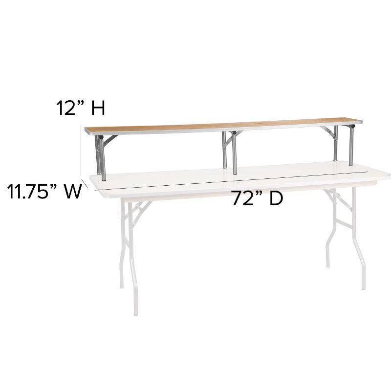 Flash Furniture 72'' x 12'' x 12'' Birchwood Bar Top Riser with Silver Legs