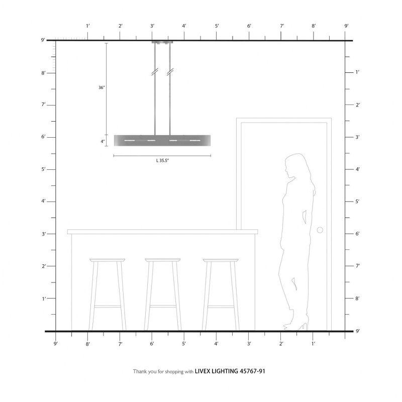 Livex Lighting Rave 4 - Light Chandelier in  Brushed Nickel