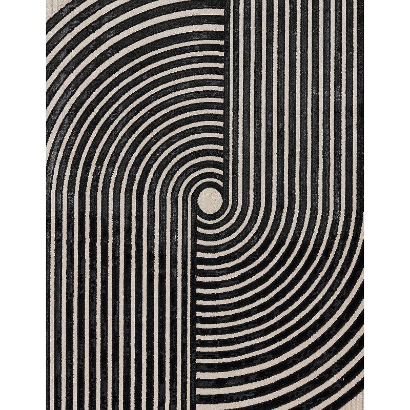 Momeni 7'10"x9'10" Xander Dean Machine Loomed Area Rug Ivory: Geometric Pattern, Low Pile, Indoor Use, Jute Backing