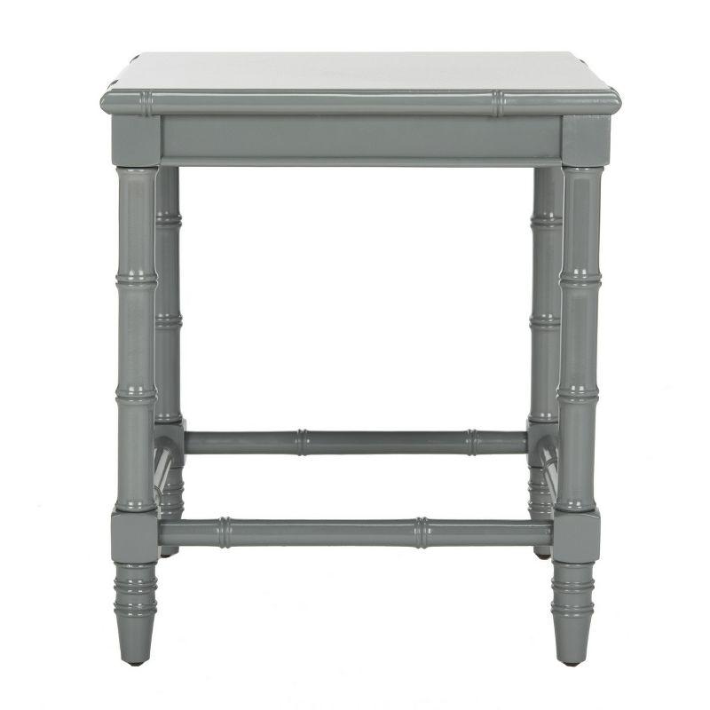 Gray Bamboo Style Square Accent Table