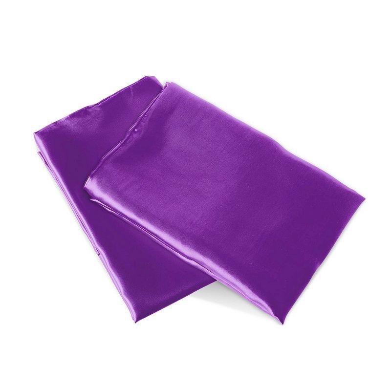 Morning Glamour Standard Satin Solid Pillowcase Set Purple