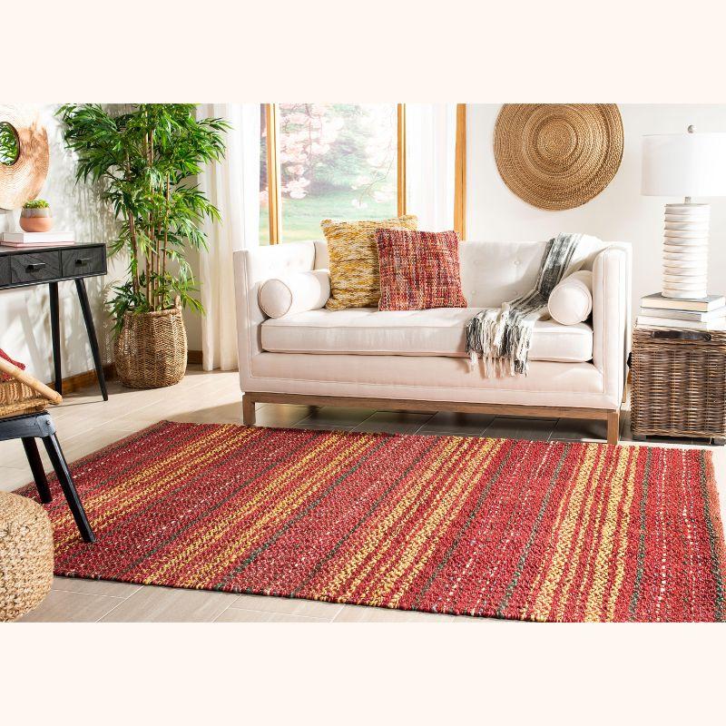 Hand-Knotted Red and Gold Easy Care Area Rug - 47"x5"