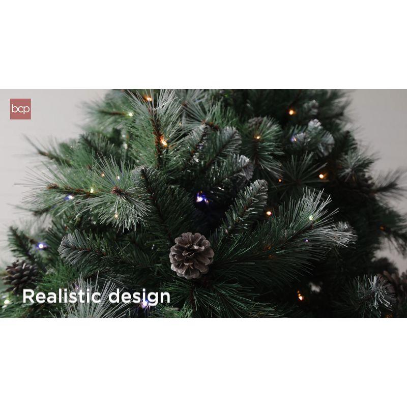 Best Choice Products 6ft Pre-Lit Frosted Scotch Pine Christmas Tree w/ 946 Branch Tips, 250 2-in-1 LED Lights
