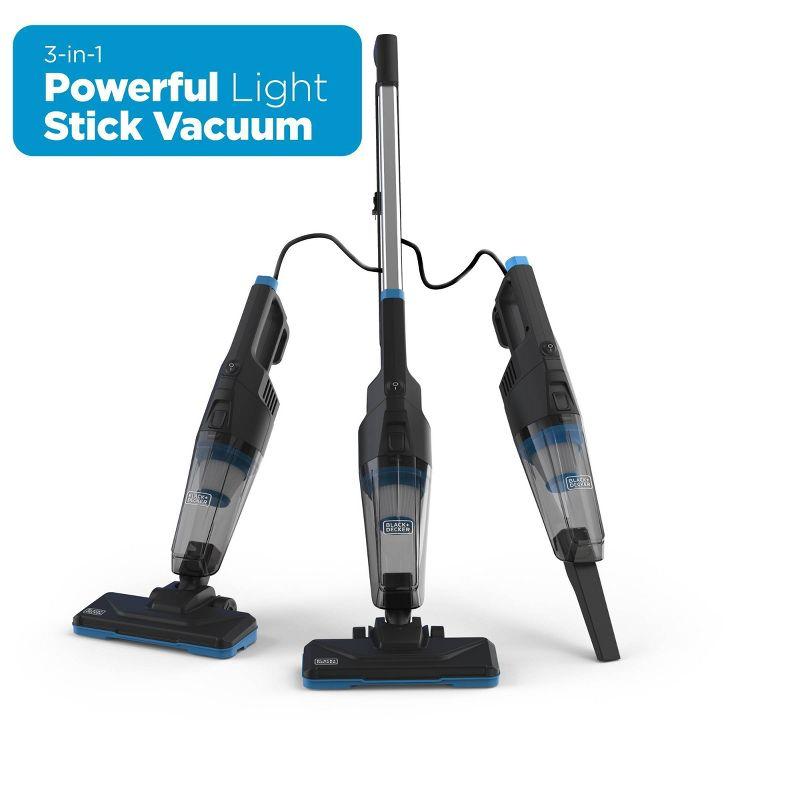 BLACK+DECKER Powerseries Flex 3-in-1 Corded Stick Vacuum: Lightweight, Bagless, HEPA Filter, Multi-Surface, 23ft Cord