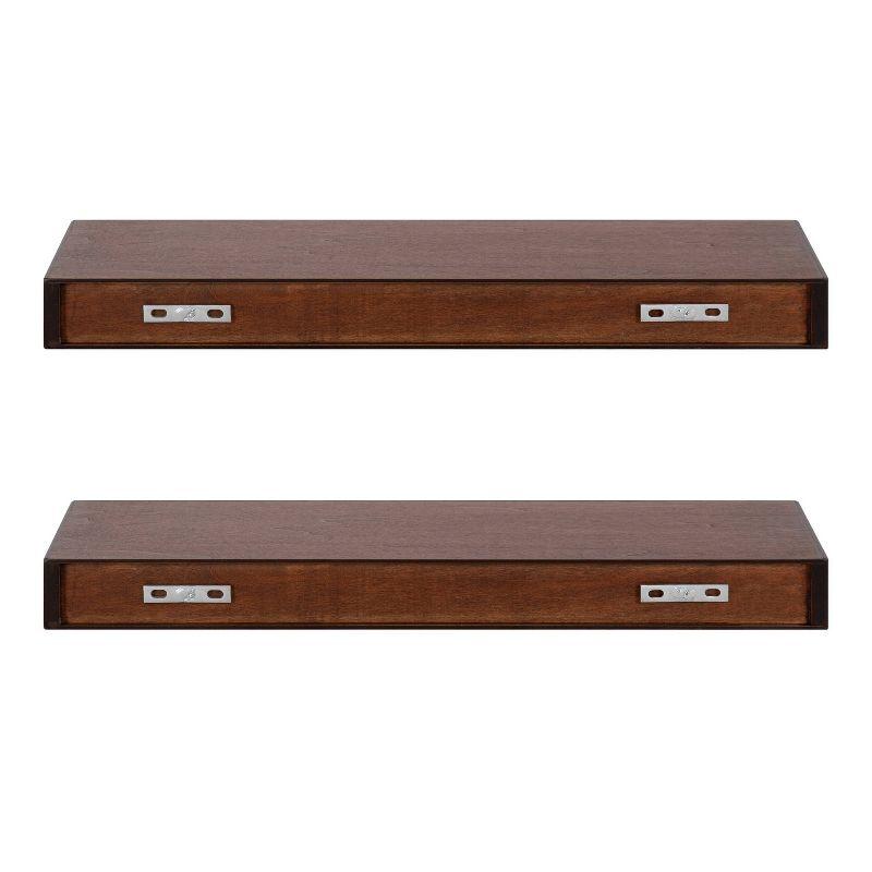 2pc 24" Havlock Wood Shelf Set Walnut Brown - Kate & Laurel All Things Decor: Easy Install, Storage Display