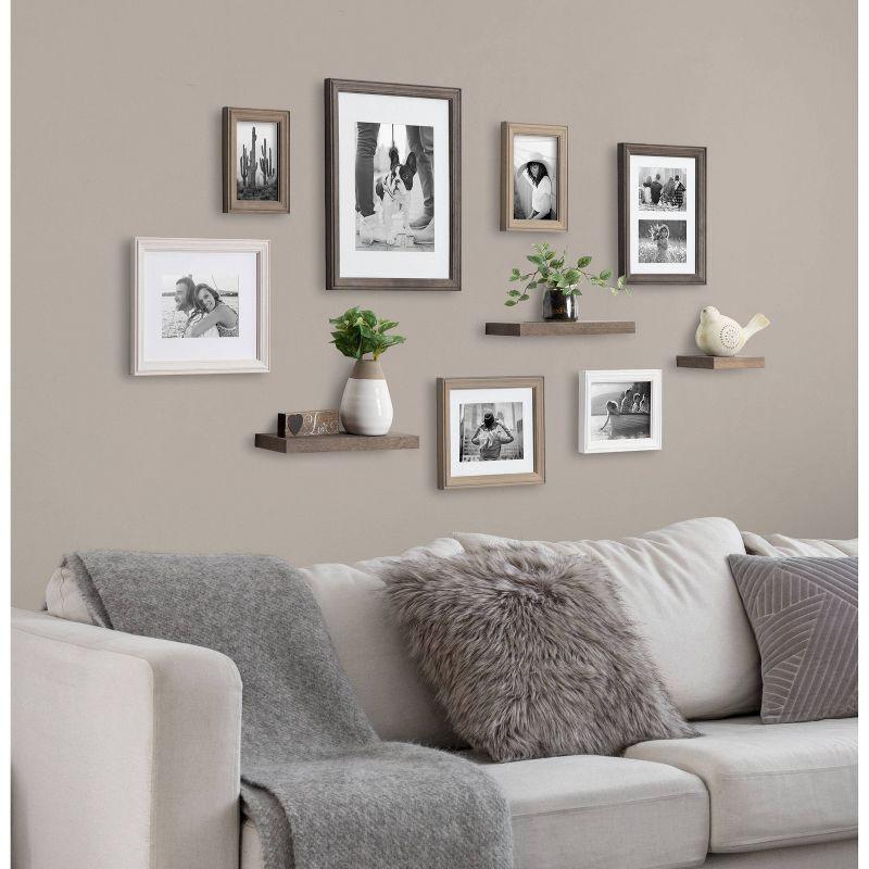 Farmhouse Graywash Gallery Wall Frame and Shelf Kit, Set of 10