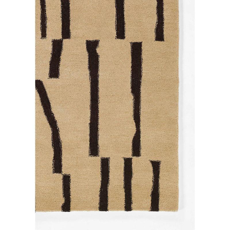 Contemporary Simba Ivory Abstract Wool 5' x 8' Area Rug