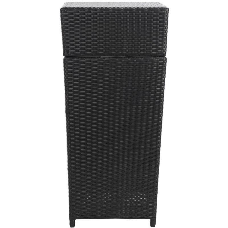 Mazeli Outdoor Trash Can - Black - Safavieh