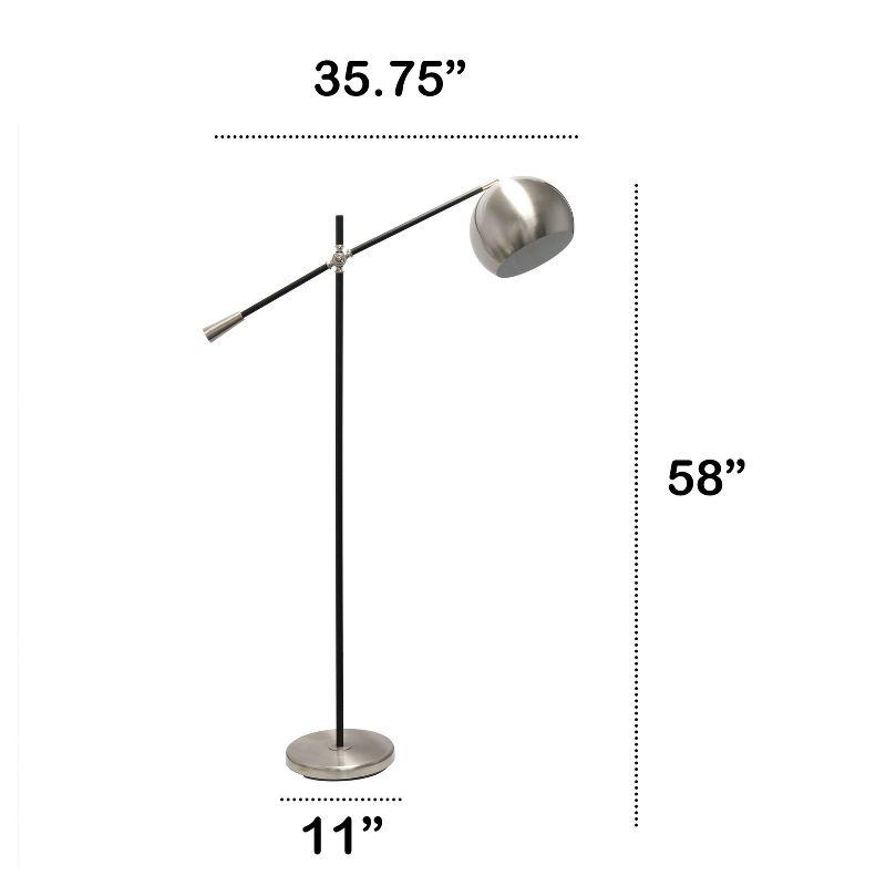 Swivel Floor Lamp with Inner Dome Shade Brushed Nickel - Lalia Home: Adjustable Neck, UL Listed, Metal Body