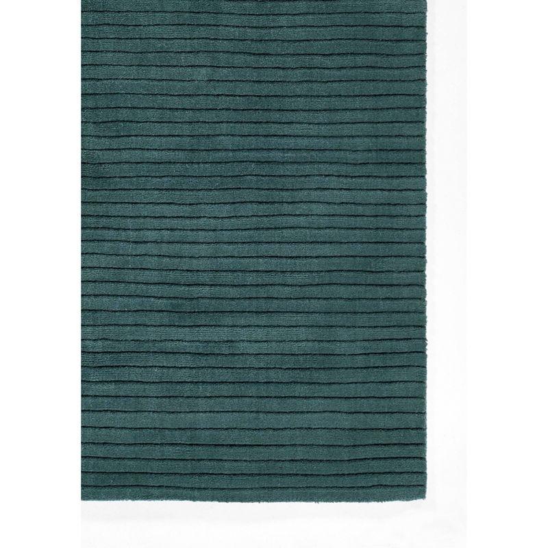 Momeni 2'6"x8' Asher Solid Handloomed Runner Rug Blue: Wool, Medium Pile, Indoor, Handmade, Cotton Backing