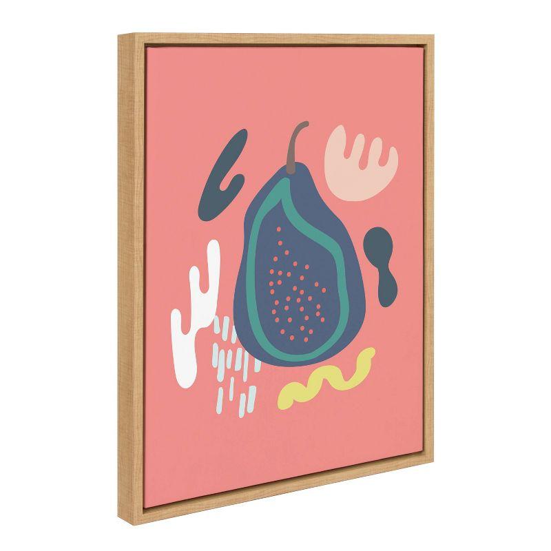 18" x 24" Sylvie Abstract Fruit Pink Framed Canvas by Queenbe Monyei - Kate & Laurel: Tropical Wall Art