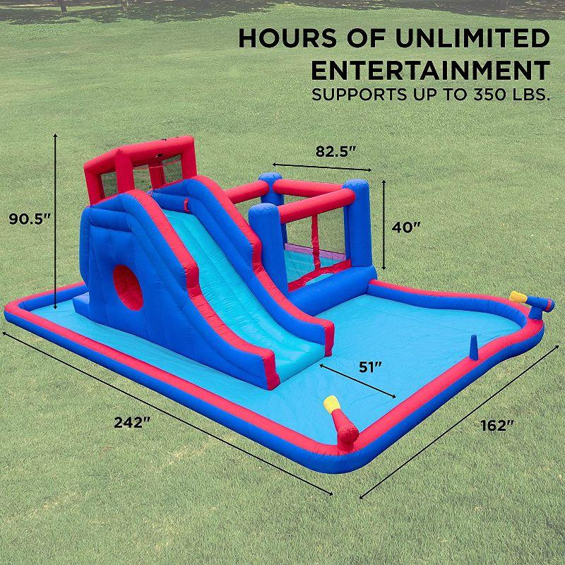 Sunny & Fun Inflatable Water Park with Slide and Bounce House