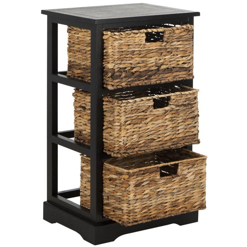 Halle Storage Side Table - AMH5738 - Distressed Black - Safavieh Couture