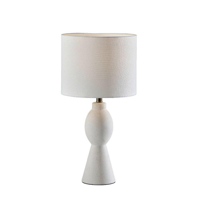 Naomi 19" White Speckled Ceramic Table Lamp with Fabric Shade