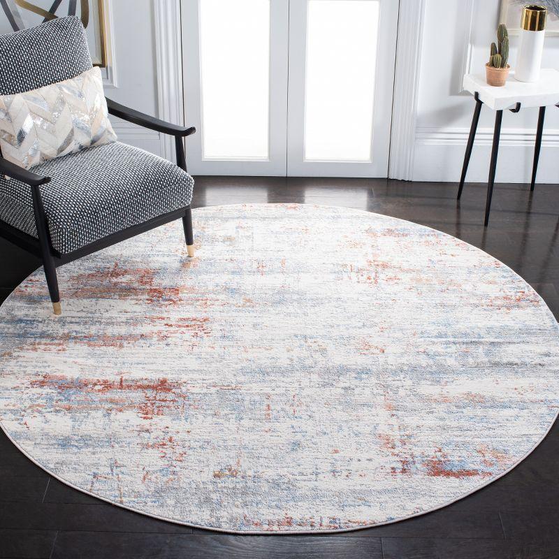 Amelia ALA448 Power Loomed Indoor Area Rug - Ivory/Rust - 6'7" Round - Safavieh