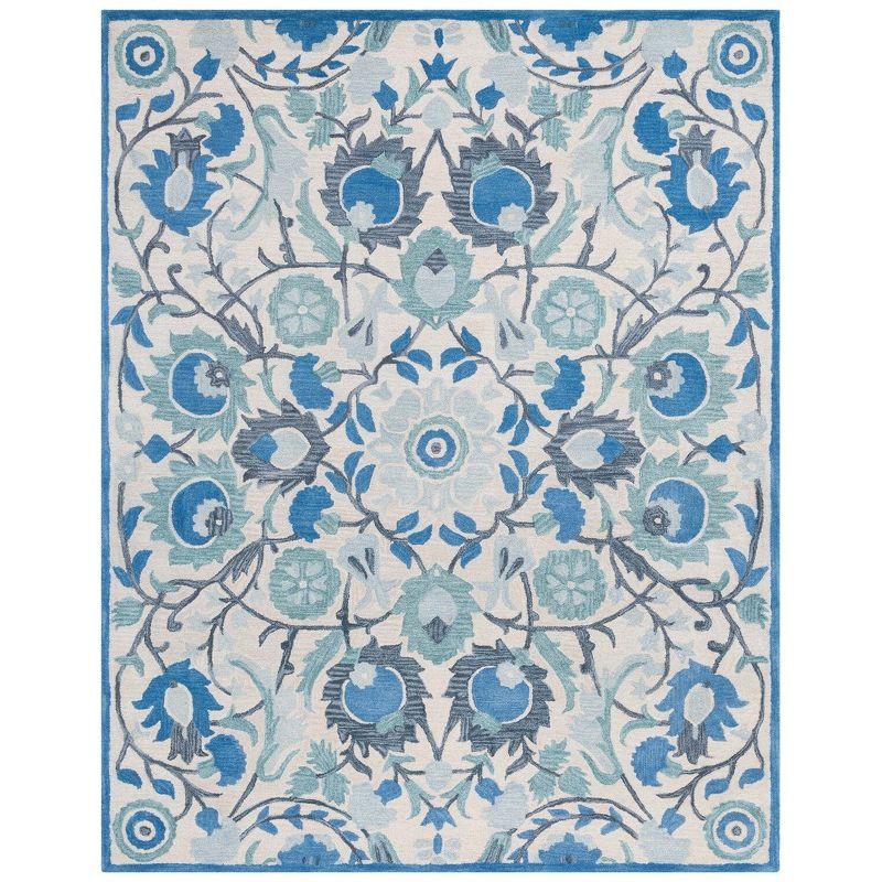 Antiquity AT59 Hand Tufted Area Rug - Ivory/Blue - 8'x10' - Safavieh.
