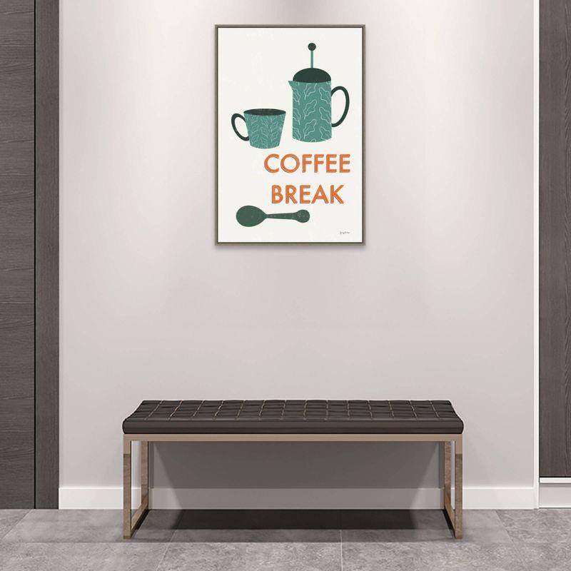 23" x 33" Retro Kitchen Coffee II by Becky Thorns Framed Canvas Wall Art Print - Amanti Art: Modern Lithograph, Polystyrene Frame