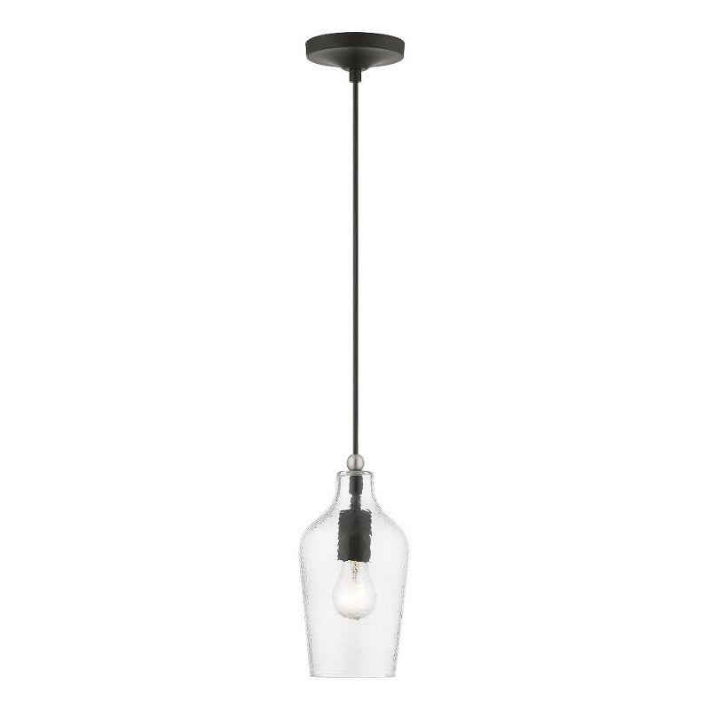 Livex Lighting Avery 1 - Light Pendant in  Black/Brushed Nickel