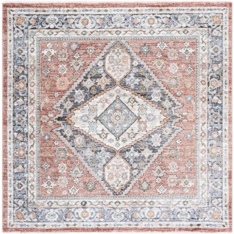 Handmade Blue Synthetic Square Area Rug 59"