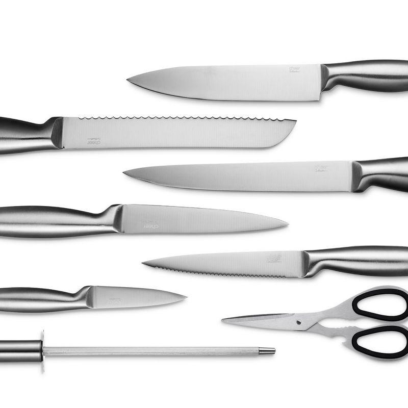 Cheer Collection 14-Piece Stainless Steel Knife Set with Acrylic Stand