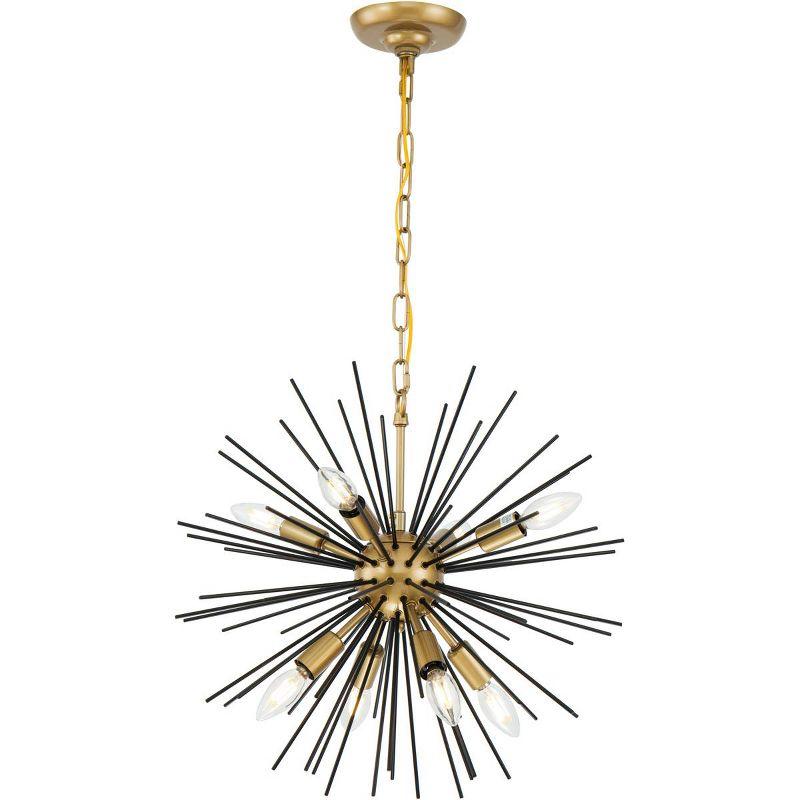 Elegant Lighting Timber 8 light Brass and Black pendant