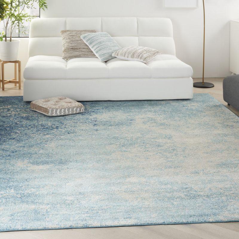 Nourison Passion Colorful Area Rug Navy Light Blue 9' x 12'