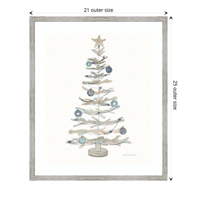 Amanti Art Decorative Coastal Holiday Tree II by Kathleen Parr McKenna Wood Framed Wall Art Print 21 in. x 25 in.